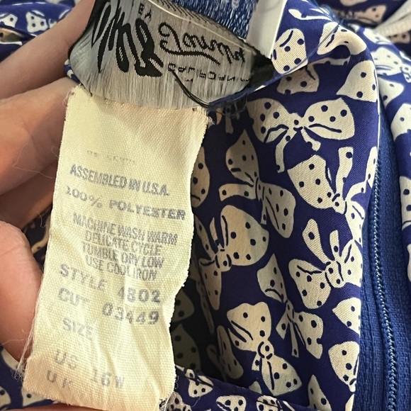 Chez California Designed by Tandy 1970’s Vintage Polka Dot Bow Print Dress - Picture 10 of 10